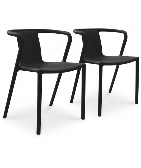 Lot composé de 2 fauteuils de jardin - CITY GARDEN - DIEGO-FT - Gris anthracite - Empilables