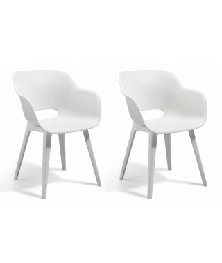 Chaises d'extérieur Akola - Keter - Blanc - Résine - Contemporain - Robuste et léger
