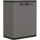KETER | ARMOIRE BASSE PIU, Gris / Noir, 68 x 39 x 83 cm
