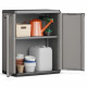 KETER | ARMOIRE BASSE PIU, Gris / Noir, 68 x 39 x 83 cm