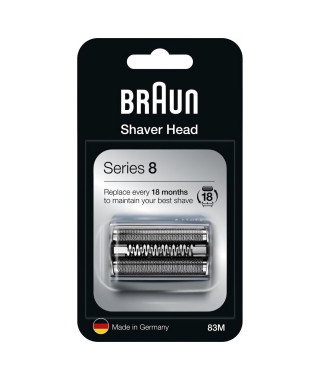 Braun Series 8 Cassette De Tete De Rechange Pour Rasoir Électrique Argentée, 83M
