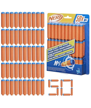 Nerf N Series Recharge de 50 fléchettes N1, Fléchettes en mousse compatibles avec les blasters Nerf N Series, Jouet pour enfa…