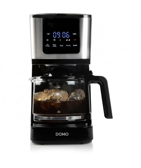 Cafetiere filtre - DOMO - DO733K - 900 W - 4 a 10 tasses - Ecran LCD - 3 intensités - Noir