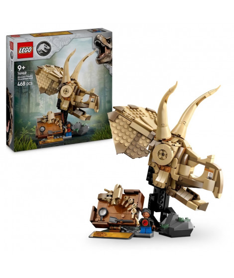 LEGO Jurassic World 76969 Les fossiles de dinosaures : le crâne du tricératops - Jeu 9 ans