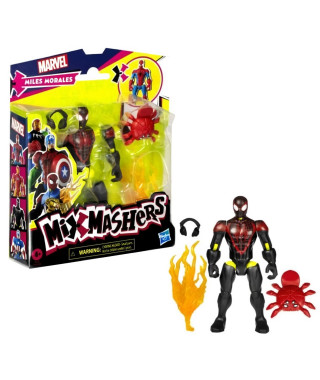 MixMashers Miles Morales, figurine personnalisable a mélanger et combiner avec accessoires, Marvel, Des 4 ans