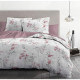 Parure de couette 220x240 cm HOME LINGE PASSION POMPADOUR : Housse de couette + 2 taies d'oreiller - 100% Coton 57 Fils - Bla…