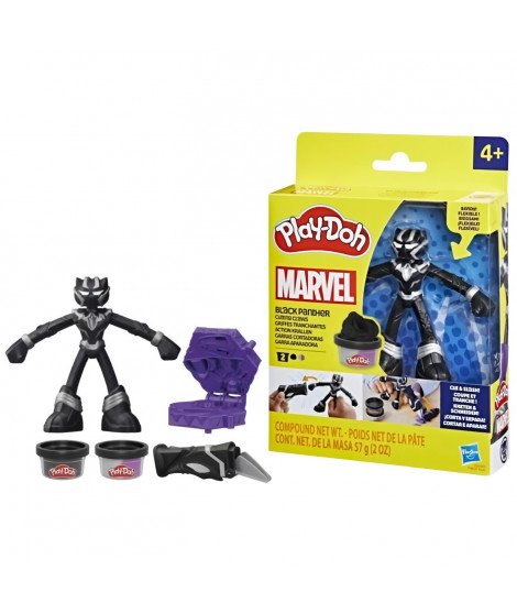 Play-Doh Black Panther, Griffes tranchantes avec figurine flexible et pâte a modeler, des 4 ans, Marvel