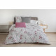 Parure de couette 240x260 cm HOME LINGE PASSION POMPADOUR : Housse de couette + 2 taies d'oreiller - 100% Coton 57 Fils - Bla…