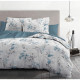 Parure de couette 240x260 cm HOME LINGE PASSION POMPADOUR : Housse de couette + 2 taies d'oreiller - 100% Coton 57 Fils - Bla…