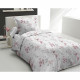 Parure de couette 140x200 cm HOME LINGE PASSION POMPADOUR : Housse de couette + 1 taie d'oreiller - 100% Coton 57 Fils - Blan…