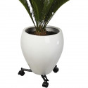 NATURE Tablette a roulettes pour plantes extensible - Métal noir - H6 x 27/37 x 27/37 cm
