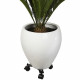 NATURE Tablette a roulettes pour plantes extensible - Métal noir - H6 x 27/37 x 27/37 cm