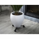 NATURE Tablette a roulettes pour plantes extensible - Métal noir - H6 x 27/37 x 27/37 cm