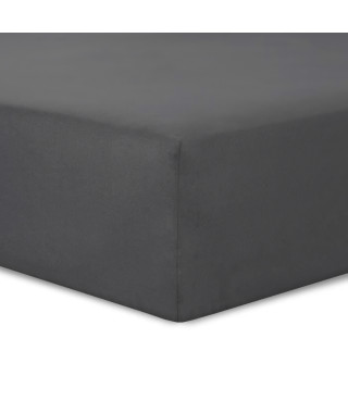 Vision - Drap housse Anthracite - 140x190cm - 100% coton
