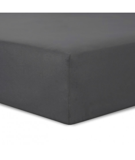 Vision - Drap housse Anthracite - 140x190cm - 100% coton