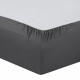 Vision - Drap housse Anthracite - 140x190cm - 100% coton