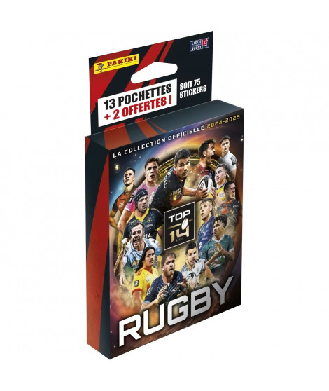 Blister - PANINI - Rugby Top 14 2024-2025 - 13 pochettes - 2 offertes - 75 stickers