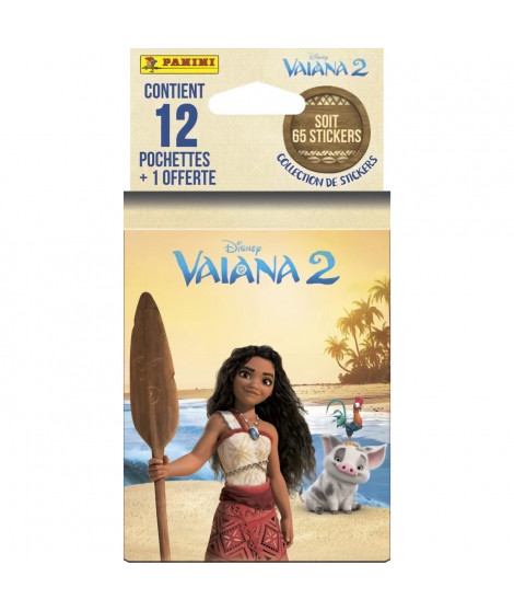 Blister - PANINI - Vaiana 2 - 12 pochettes - 1 offerte - 65 stickers