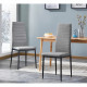 LAUREATE Lot de 6 chaises de salle a manger en métal noir - Tissu gris chiné - Contemporain - L 44 x P 43 cm