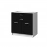EXTRA - Meuble bas de cuisine 80cm - Noir Mat