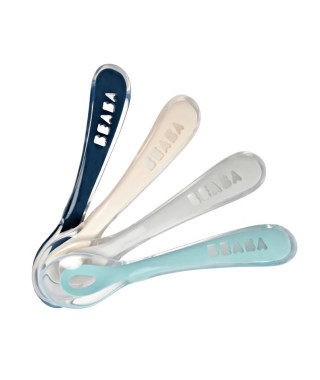 Béaba Repas Set de 4 Cuillleres Silicone 2eme Âge