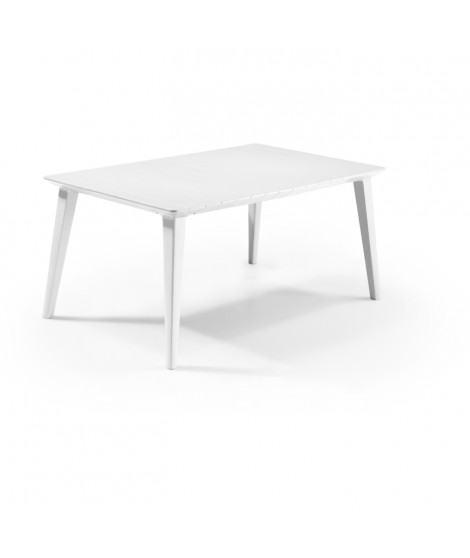 Table de jardin - Allibert by KETER - Lima - Rectangulaire 160cm - Blanc - Pour 6 personnes - En résine