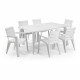 Table de jardin - Allibert by KETER - Lima - Rectangulaire 160cm - Blanc - Pour 6 personnes - En résine