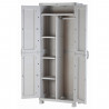 Armoire haute de rangement beige PLASTIKEN - 4 étageres et une penderie - Space SAVER - Intérieur et Extérieur