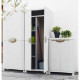 Armoire haute de rangement beige PLASTIKEN - 4 étageres et une penderie - Space SAVER - Intérieur et Extérieur