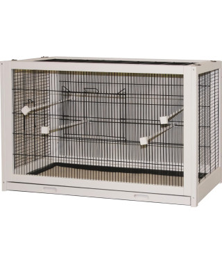 KERBL Voliere en bois 100x50x60cm - Blanc - Meuble non fourni - Pour oiseau