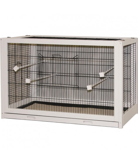 KERBL Voliere en bois 100x50x60cm - Blanc - Meuble non fourni - Pour oiseau