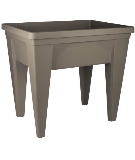 Potager surélevé EDA PLASTIQUE VEG&Table MAX - Zone de rétention d'eau - Pieds amovibles - Taupe