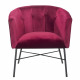 ELIOTT Fauteuil - Pieds en métal - Velours rouge - L 68 x P 59 x H 72 cm