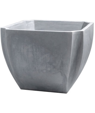 EDA Bac a Arbustes PALMEA Carré 110 L - avec Roulettes - Double Paroi - Réserve d'Eau Intégrée - 70 x 70 x 55 cm - Gris