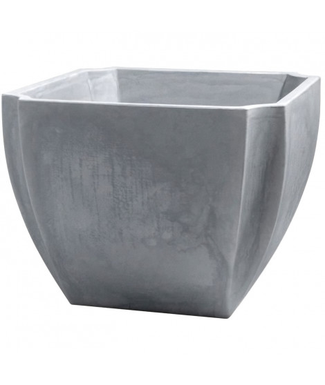 EDA Bac a Arbustes PALMEA Carré 110 L - avec Roulettes - Double Paroi - Réserve d'Eau Intégrée - 70 x 70 x 55 cm - Gris