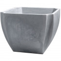 EDA Bac a Arbustes PALMEA Carré 110 L - avec Roulettes - Double Paroi - Réserve d'Eau Intégrée - 70 x 70 x 55 cm - Gris
