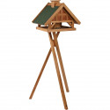 natura mangeoire oiseaux avec pied & silo, en pin, 54 × 40 × 48 cm/1,45 m, brun