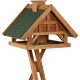 natura mangeoire oiseaux avec pied & silo, en pin, 54 × 40 × 48 cm/1,45 m, brun