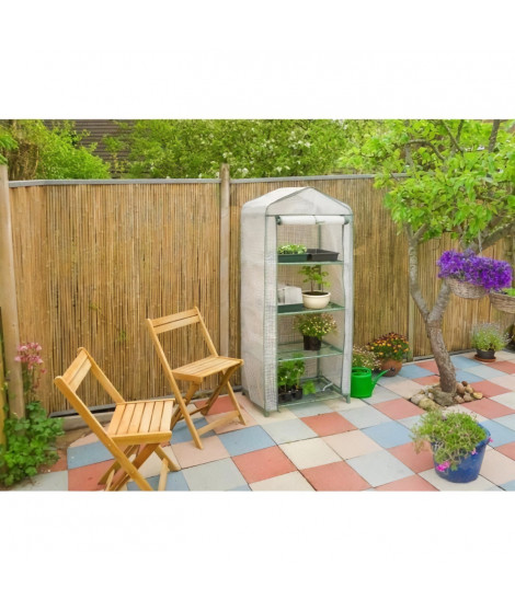NATURE Serre de balcon avec étageres - H160 x 69 x 49 cm