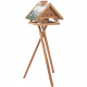 natura mangeoire oiseaux avec pied & silo, en pin, 54 × 40 × 48 cm/1,45 m, brun