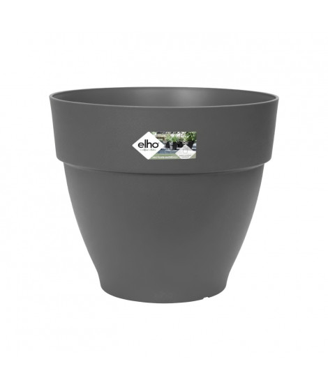 ELHO Vibia Campana Pot de fleurs Rond 65 - Noir - Ø 65 x H 56 cm - extérieur - 100% recyclé