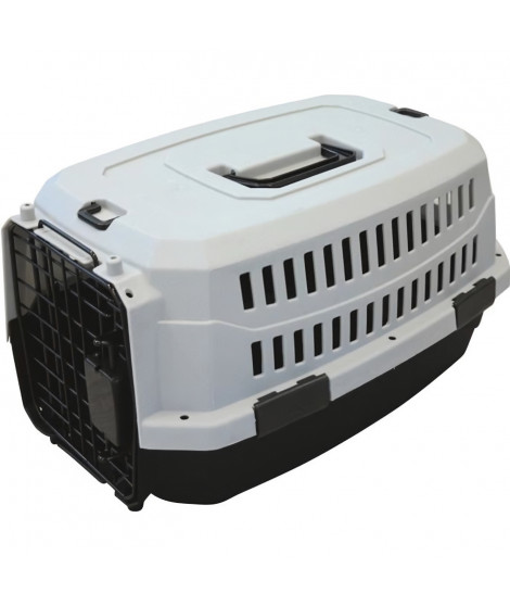 M-PETS Caisse de transport Viaggio Carrier L - 81,3x56x58,5cm - Noir et gris - Pour chien