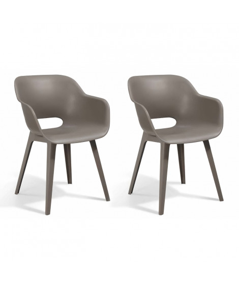 Chaises d'extérieur Akola - Keter - Lot de 2 - Résine - Cappuccino - Robuste et léger
