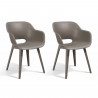 Chaises d'extérieur Akola - Keter - Lot de 2 - Résine - Cappuccino - Robuste et léger