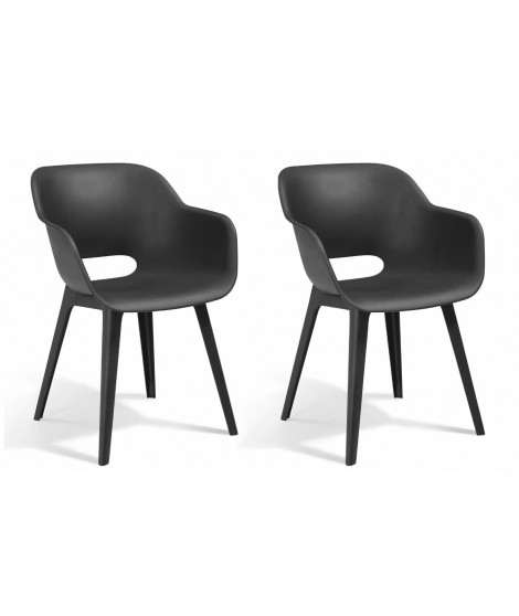Chaises d'extérieur Akola - Keter - Lot de 2 - Graphite - Résine - Ergonomique