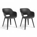 Chaises d'extérieur Akola - Keter - Lot de 2 - Graphite - Résine - Ergonomique