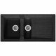 STRADOUR Evier cuisine a encastrer 1,5 bac + 1 égouttoir Arena - Résine - 100 x 50 cm - Noir