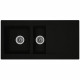 STRADOUR Evier cuisine a encastrer 1,5 bac + 1 égouttoir Einna - Résine - 100 x 50 cm - Noir
