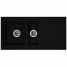 STRADOUR Evier cuisine a encastrer 1,5 bac + 1 égouttoir Einna - Résine - 100 x 50 cm - Noir