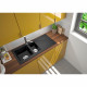 STRADOUR Evier cuisine a encastrer 1,5 bac + 1 égouttoir Einna - Résine - 100 x 50 cm - Noir
